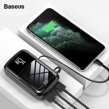 Baseus, 10000 мА/ч, мини внешний аккумулятор, портативный USB C PD, быстрое зарядное устройство, 10000 мА/ч, внешний аккумулятор для iPhone 11 Pro Max, Xiaomi, внешняя батарея