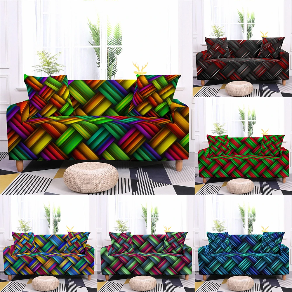 

Weave Flower Printed Elastic Sofa Cover For Living Room Sofa Slipcover Couch Cover 1/2/3/4 Seater Sofa Cover
