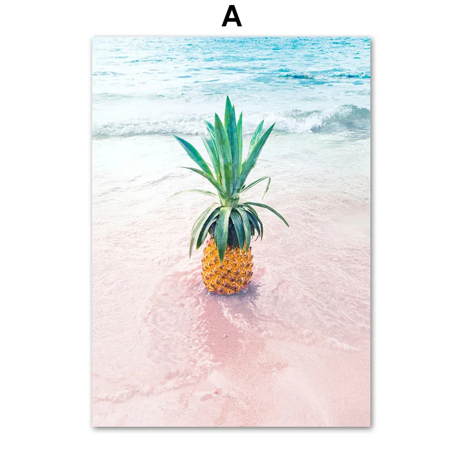 Pink-Sea-Beach-Shell-Pineapple-Hammock-Nordic-Posters-And-Prints-Wall-Art-Canvas-PaintingWall-Pictures-For (1)