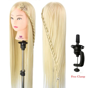 

Neverland 30" High Temperature Fiber Hair Styling Mannequin Head Practice Cutting Blonde Hairdressing Dummy Dolls Head For Wig