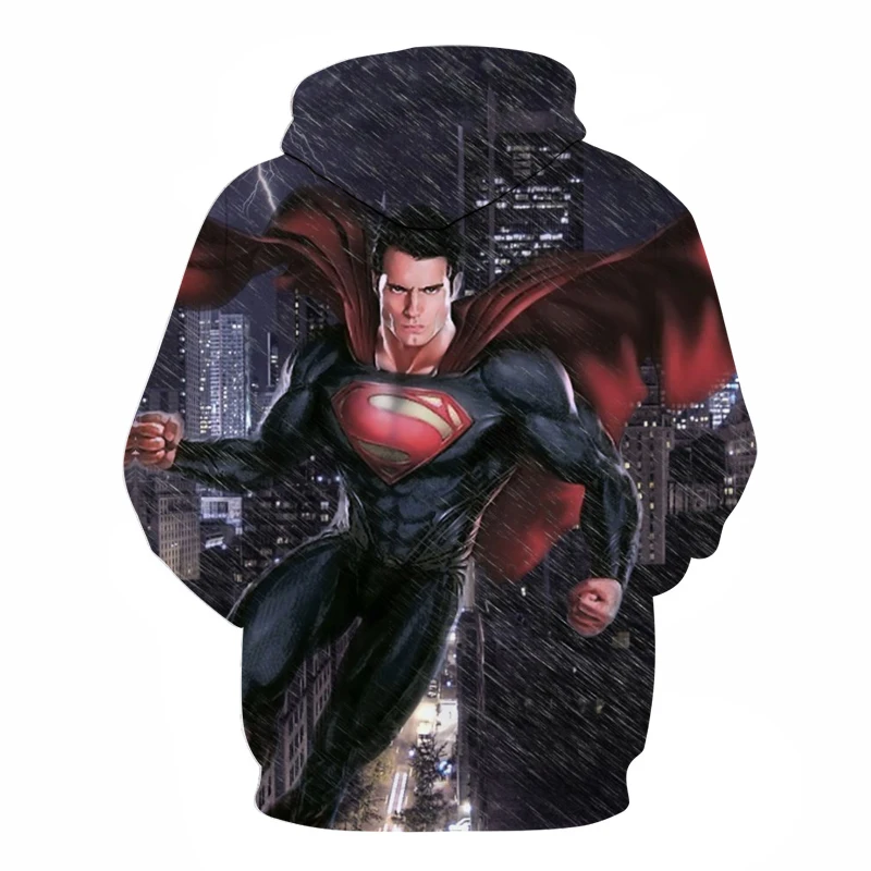 Brand Men Hoodie Superhero 3D Digital Print Sweatshirt Superman Print Pullover menwomen Casual Long Sleeve Pocket Cap Sportswear