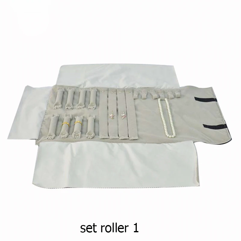 set roller 1 Сумка-Органайзер для ювелирных изделий, мягкие бархатные дорожные сумки, ожерелье, серьги, кольцо, браслет, чехол для хранения, держатель для часов - Цвет: set roller 1