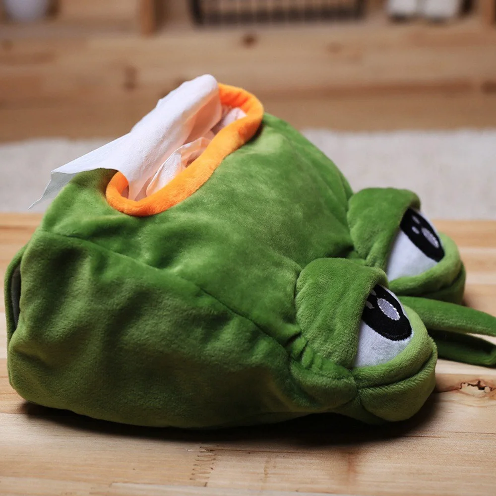 Бумажная коробка Sad frog QQ, посылка с выражением, коробка для салфеток, плюшевая автомобильная коробка для салфеток, чехол для креативного домашнего стола, чехол для салфеток