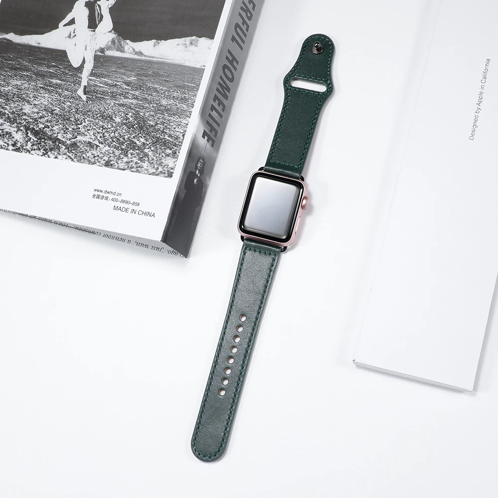 Ремешок для apple watch Band 44 мм apple watch 5 4 3 2 iwatch band 42 мм correa 38 мм 40 мм кожаный браслет pulseira ремешок для часов