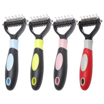 

Pet Hair Removal Comb Rake Fur Brush Grooming Shedding Tool Eliminate Tangles Mild Durable Anti-skid Handle Rake Pet Accessories