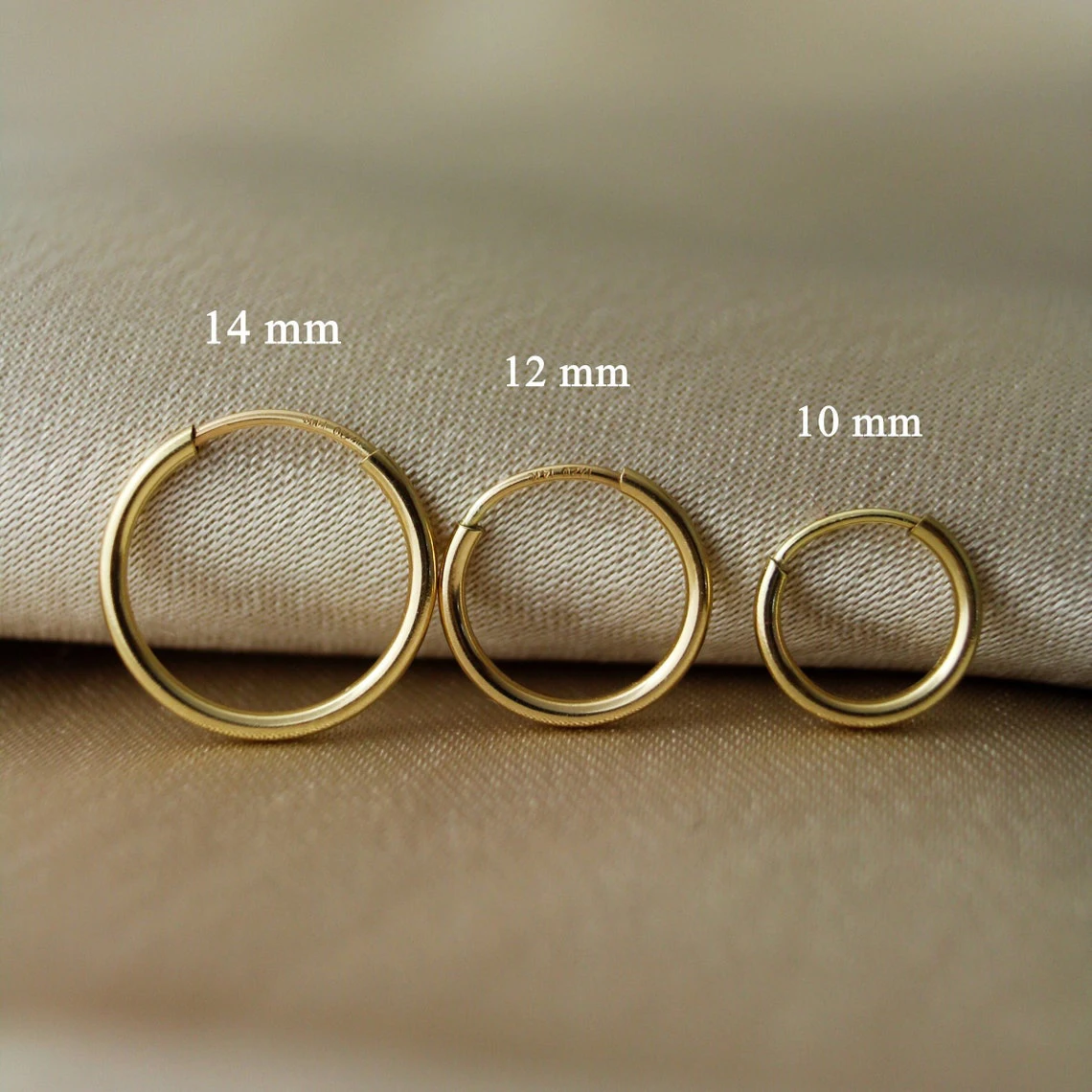 

14K Gold Filled Endless Hoop Earrings 10 Size Gold Jewelry Gold Hoop Earrings Brincos Pendientes Oorbellen Boho Women Earrings