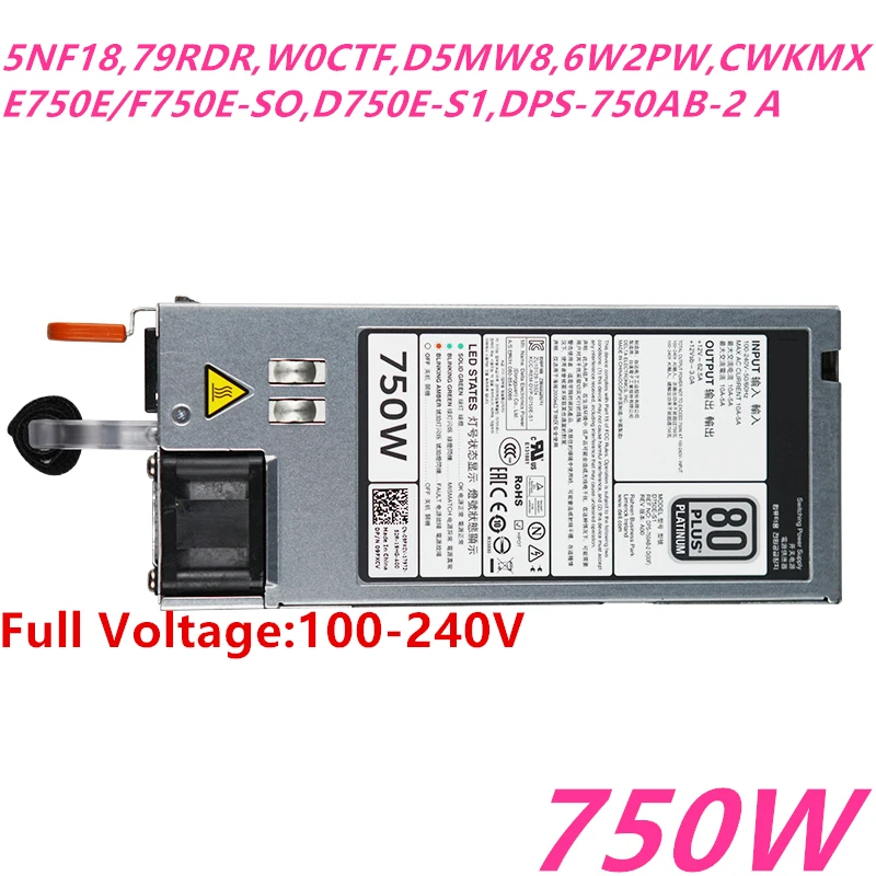 Новый блок питания для ноутбука Dell R620 520 720 820 920 T420 Питание 5NF18 E750E S0/S1 F750E S0 D750E S1 S3 DPS