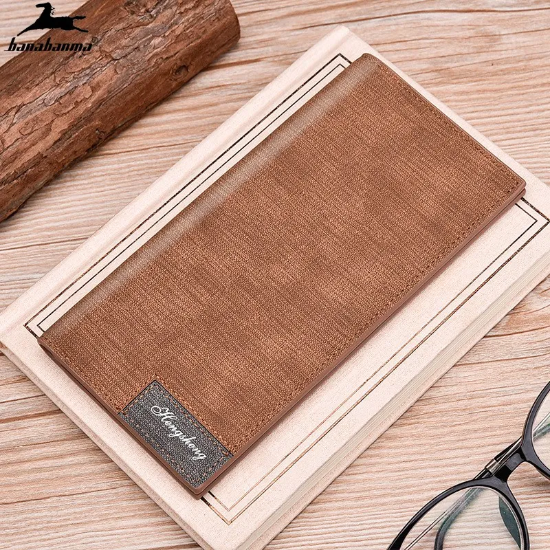 

Retro hasp man wallet thin long carteira masculina couro vintage clutch male forever young purse men's geldbeutel herren