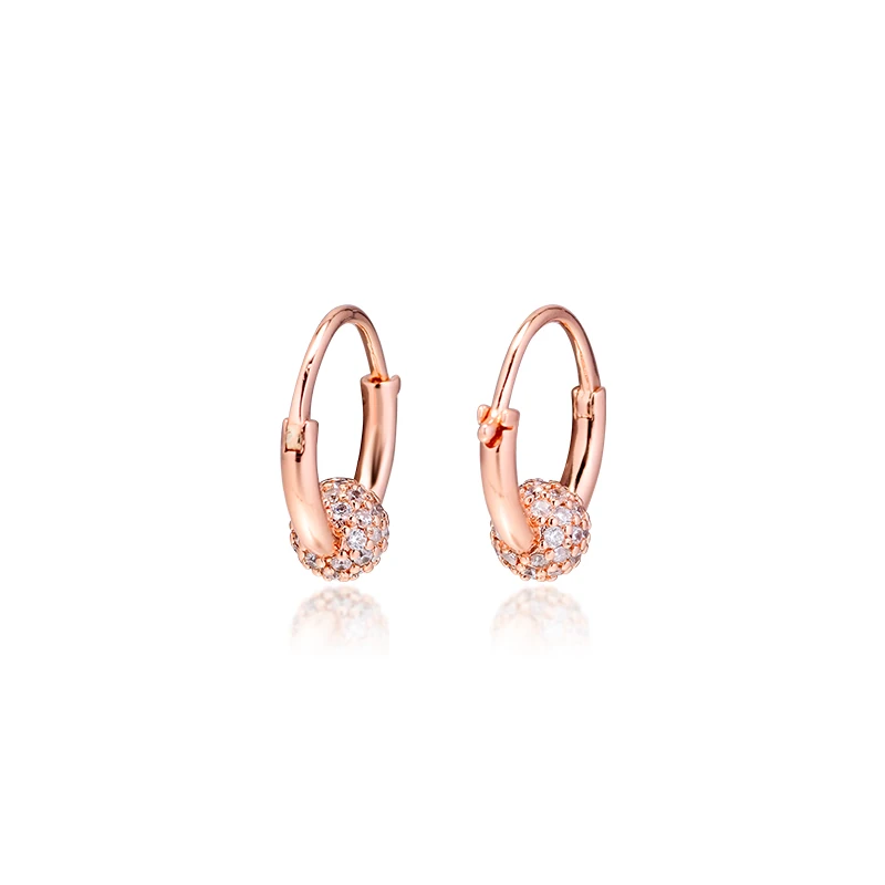 Clear-CZ-Pave-Bead-Hoop-Earrings-Women-Rose-Golden-Jewelry-Crystal-Round-Design-Earrings-for-Women (3)