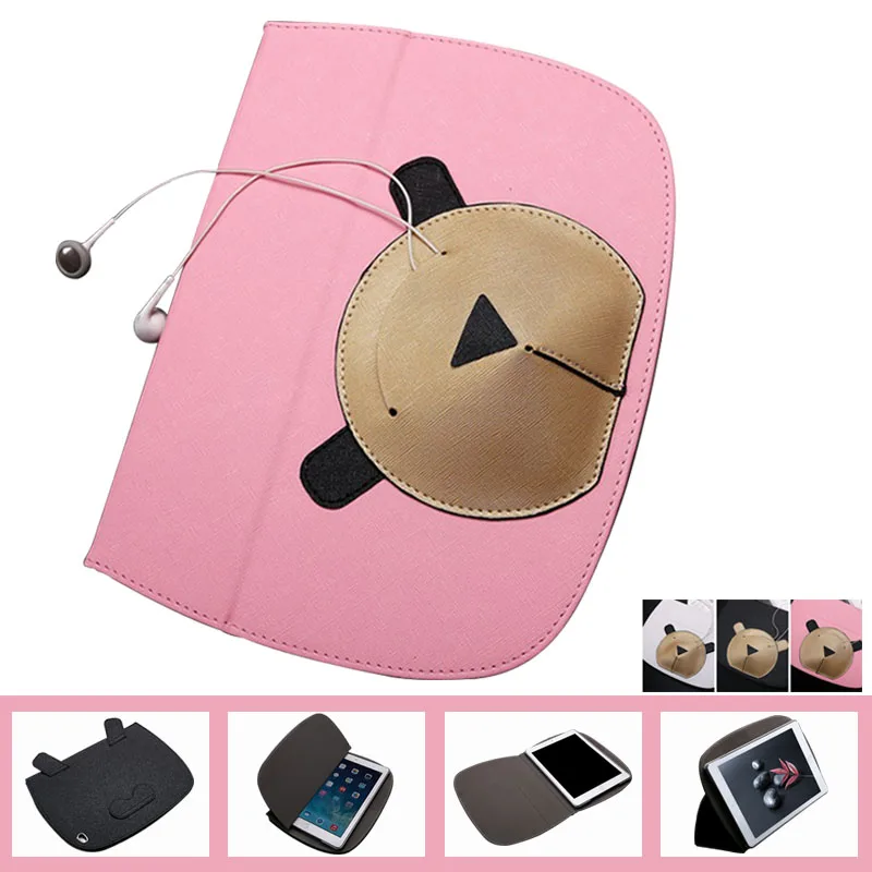 

For iPad 2 3 4 Case Bear Cartoon Tablet PU Leather Cover Auto Wake Up Sleep Flip Stand Smart Cover For Apple iPad 3 4 2 Case