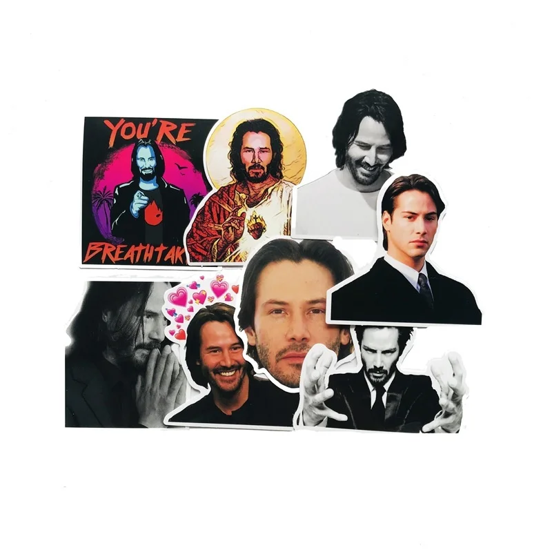8 шт. Keanu Ривз стикер ПВХ стикер автомобильный для чемодан для скейтборда холодильник мотоцикл стикер s