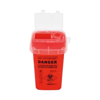 

Tattoo Medical Plastic Sharps Container Biohazard Needle Disposal Waste Box for Tattooing Accessories Red