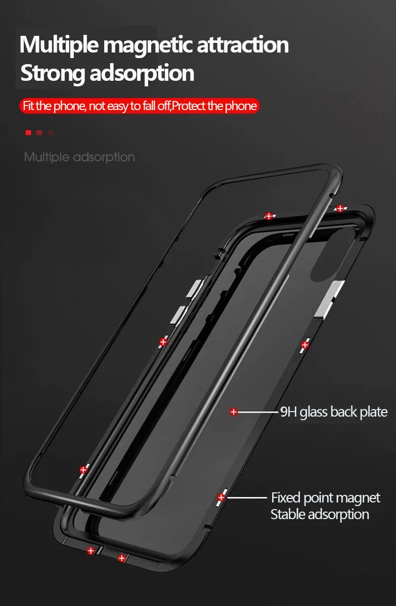 360 Полный Магнитный адсорбционный металлический чехол для телефона samsung Galaxy S8 S9 Plus S10 Plus Note 8 9 10 двухсторонний стеклянный Магнитный чехол