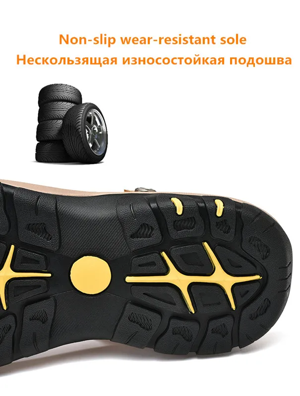 Мужские сандалии из натуральной кожи; Летняя Пляжная мужская повседневная обувь; уличные сандалии; модные мужские сандалии; большие размеры 38-47