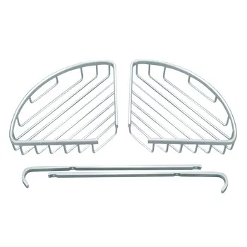 

Aluminum Bathroom Corner Shelf Double Tiers Triangle Shower Basket Shampoo Soap Cosmetic Storage Shelves Rack Bathroom Organizer