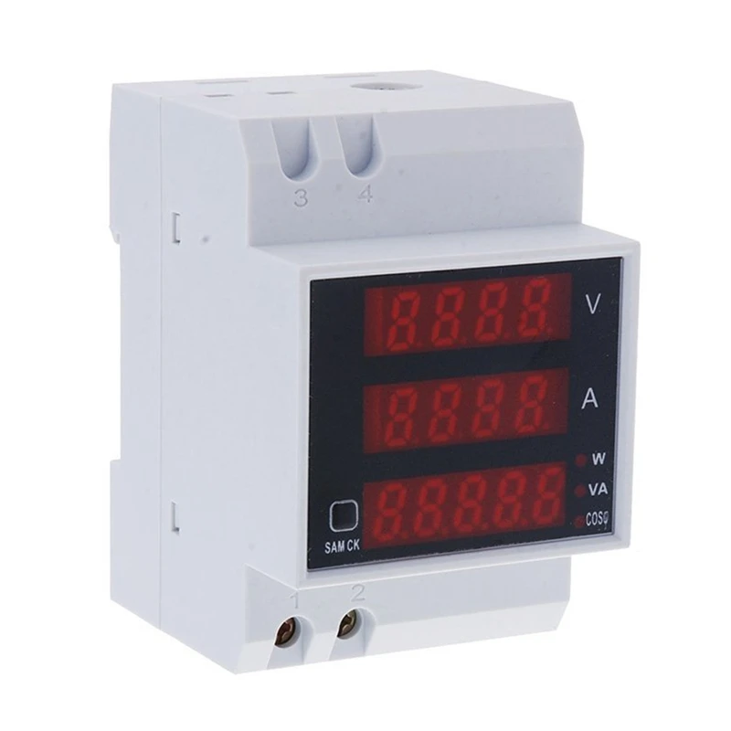 Multi- functional digital current DIN rail Supply voltage Display Voltmeter Ammeter Meter white