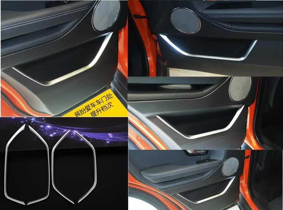 For Land Rover Range Rover Evoque 2012- Car-Styling ABS Chrome Car Door Decoration Trim Strips Accessories 4pcs/Set