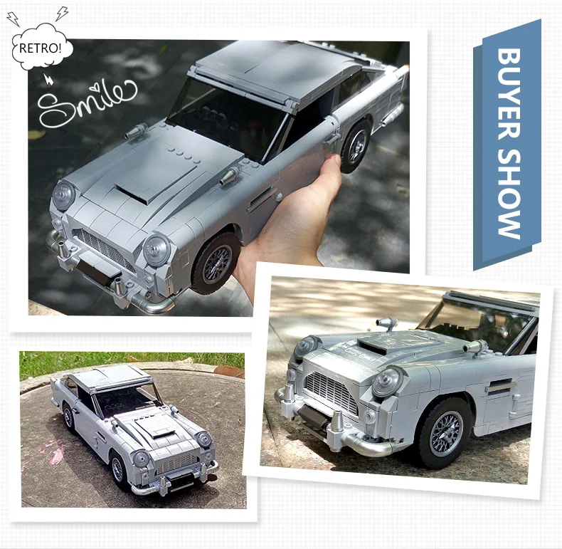 21046 технические игрушки, совместимые с 10262 Aston автомобильные строительные блоки, кирпичи, детские игрушки, рождественские подарки на день рождения, автомобили