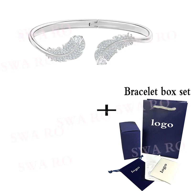 

SWA 2019 Autumn And Winter New Delicate Feather NICE White Gold Crystal Bracelet Elegant To Send His Girlfriend The Best Gift
