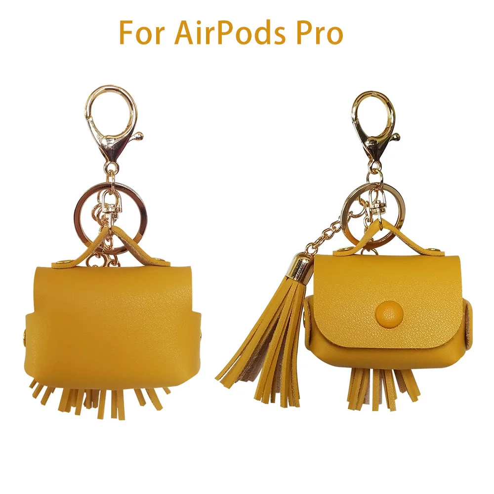 Модный кожаный чехол Hedset из поликарбоната для Apple AirPods Pro, аксессуары для наушников, мини сумка для AAirpods 3 с брелоком