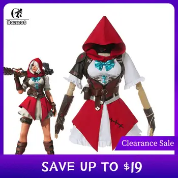 

ROLECOS OW Ashe Cosplay Costume Little Red Halloween Costume Game Over Watch Cosplay Women Halloween Dress Outfit Full Set