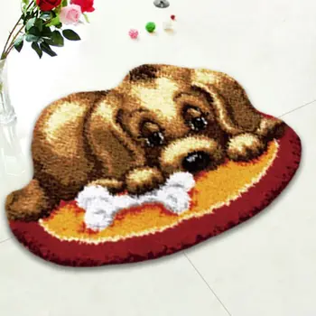

Prajna Latch Hook Cartoon Dogs Rug Kits Cushion Latch Hook Pillows Mat Craft Cross Stitch Needlework Crocheting Embroidery Hobby