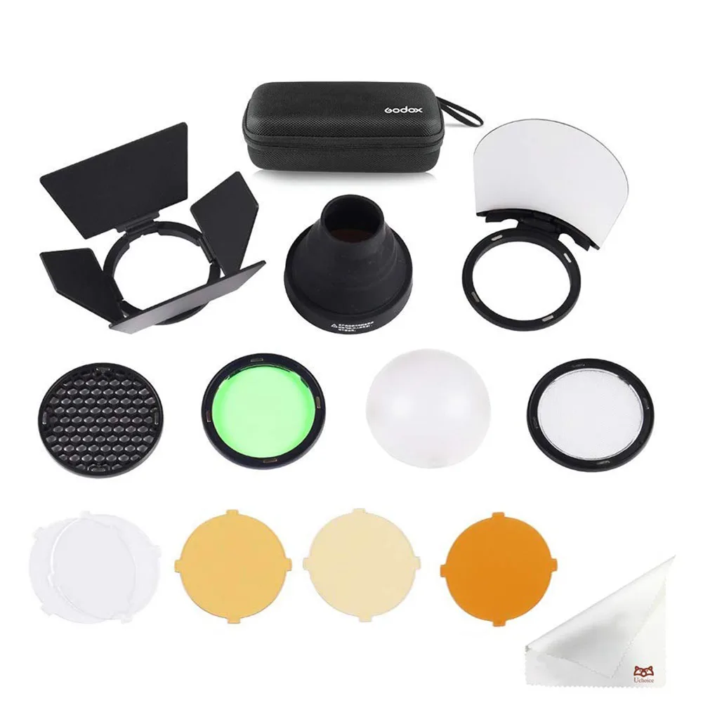 

Magnetic Tool Flash Accessory Set Kit Round Flash Head Accessories kit for Godox AD200 H200R AK R1 v1 flash Replacement Parts