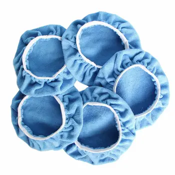 

5pcs 9-10 Inch Microfiber Car Polishing Waxing Polisher Bonnet Buffing Pad Cover For Auto Boat Accessories Cleaning Tool