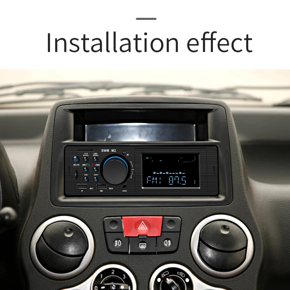 Универсальный Автомобильный MP3 Авто fm-радио стерео Bluetooth TF AUX головное устройство BT музыкальный плеер с двумя портами usb Быстрая зарядка для iOS/Android