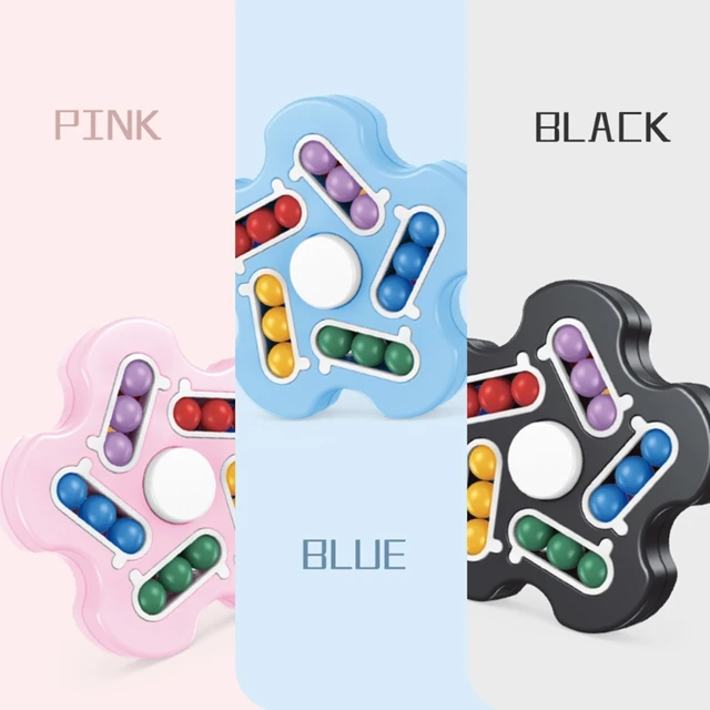 Rotary Finger Spinner Orbiting Ring Bean Cube Kid’s Party Favor Set Pressure Relief Anxiety Spinning Tops for Children 4