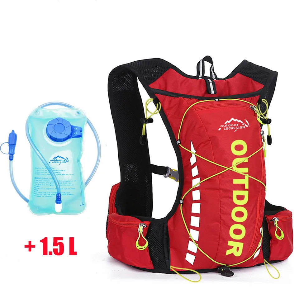 Red yellow water bag Открытый locallion 10L спортивные рюкзаки велосипедная сумка Туристическая Сумка для альпинизма для женщин и мужчин Back Pack Hold с 1,5 воды Велоспорт велосипед - Цвет: Red yellow water bag