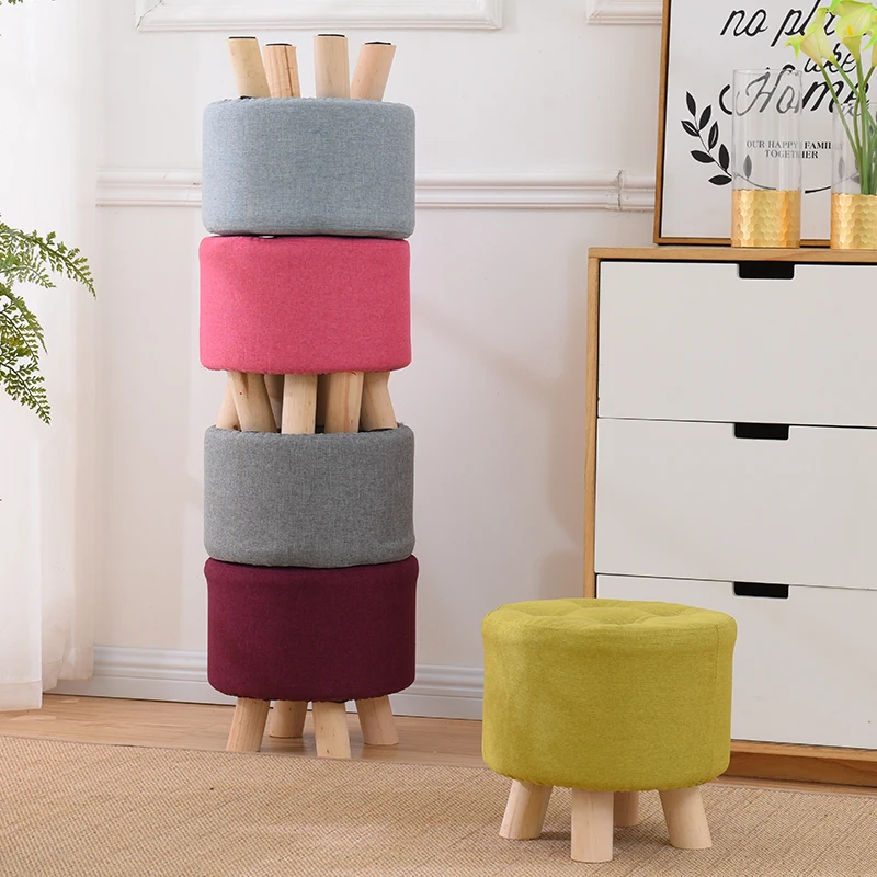 

28cm Fashion home stool sofa adult bench chair squatty potty silla para maquillaje stools Fabric Minimalist Modern ottomans