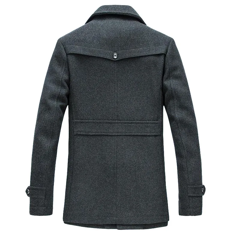 Reviews 2020 Woolen Coat Men Winter Windbreaker Long Thick Wool Jackets Man lapel Slim Single Breasted With Vest Woolen Coats S-4XL