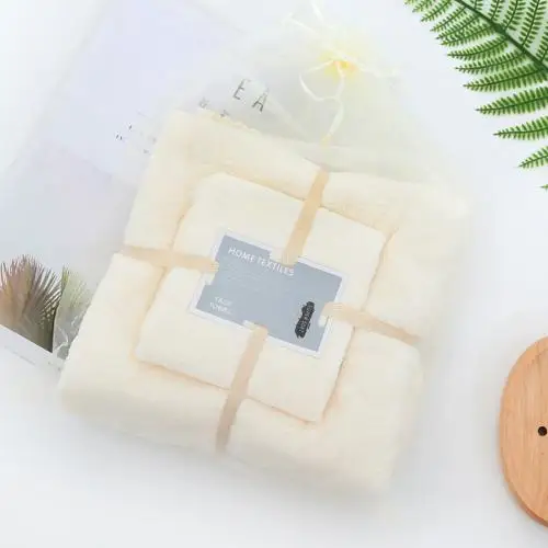 Beige Комплект из 2 предметов утолщенная мягкая водопоглощение Полотенца отель дышащая душ после ванны, для лица и рук Полотенца s для взрослых быстро сохнет Ванная комната расходные материалы - Цвет: Beige