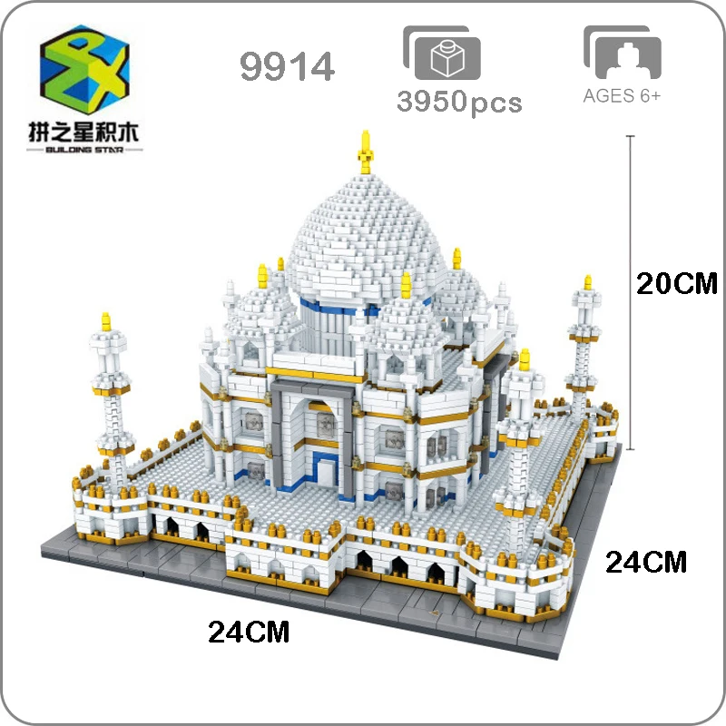 

Building Star World Architecture Taj Mahal Palace 3D Modle DIY Mini Small Blocks Bricks Diamond Building Toy for Children no Box