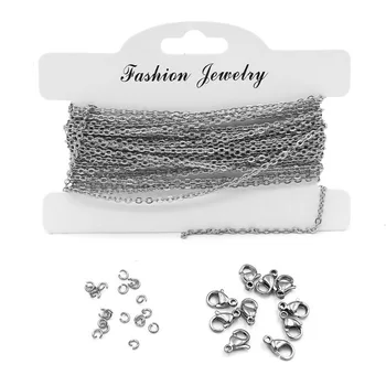 

5m/lot 1/1.5/2/2.5mm Stainless Steel Necklace Chains and Lobster Clasp for DIY Anklet Bracelet&necklace Jewelry Making Materials