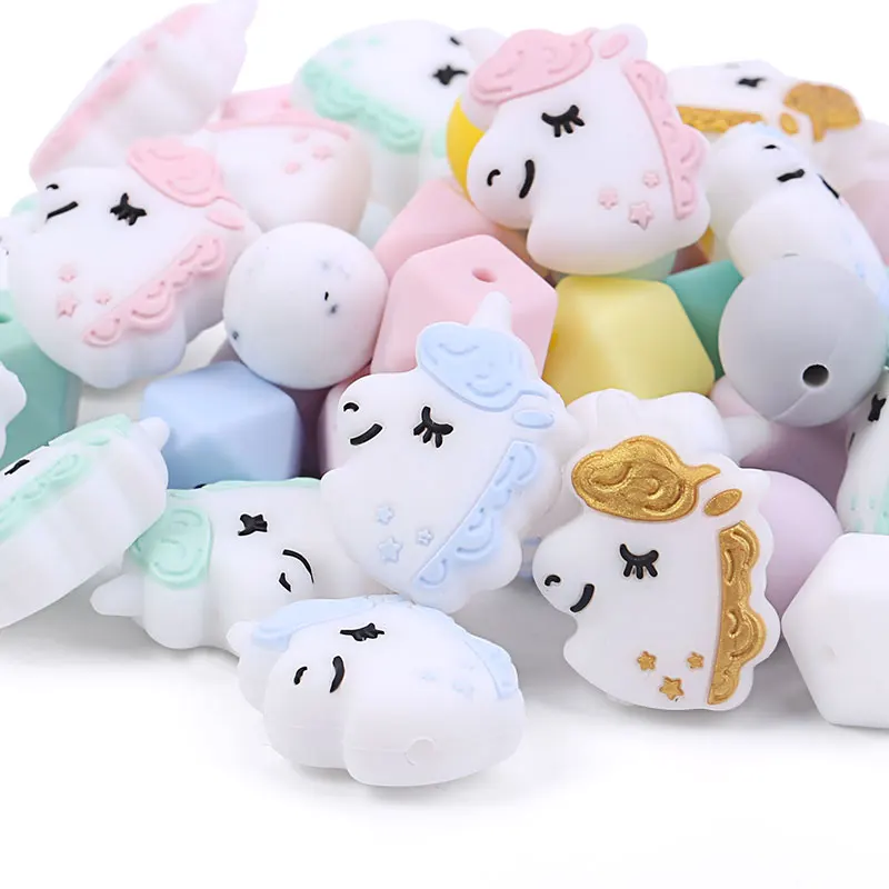 Chenkai 50PCS Silicone Unicorn Beads DIY Baby Koala Animal Cat Flamingo Pacifier Dummy Sensory Jewelry Gift Toy Accessories Chenkai 50PCS Silicone Unicorn Beads DIY Baby Koala Animal Cat Flamingo Pacifier Dummy Sensory Jewelry Gift Toy Accessories