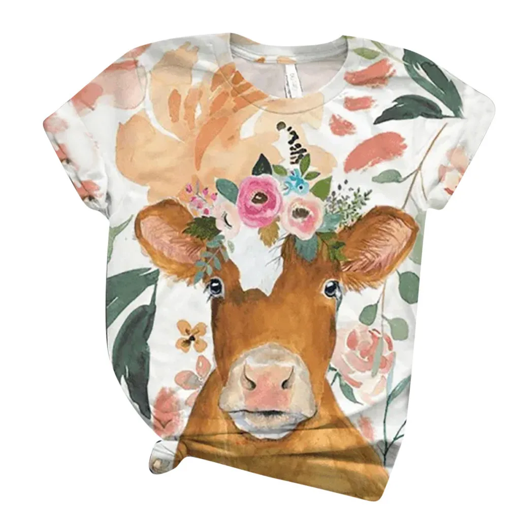 Tshirt Women Plus Size Short Sleeve 3d Animal Printed O-neck Tops Tee T-shirt Haut Camiseta Top Women Harajuku T Shirt Camisas