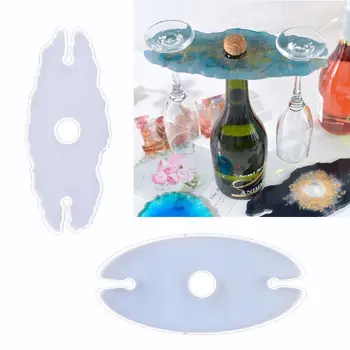 

2Pcs Handmade Large Wine Glass Holder Silicone Resin Mold Bottle Shelf Storage Glass Tray Resin Mould Kit Tool Art Craft