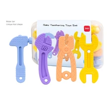 

Baby Silicone Teether Toy Training Toothbrush Tool Shape Safe Toddle Teether Chew Toys Gift for Infant Baby Chewing BPA Free