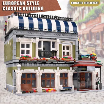 

New City Creator Parisian Restaurant Compatible 10243 MOC Street View Series Building Blocks Bricks Birthday Gift
