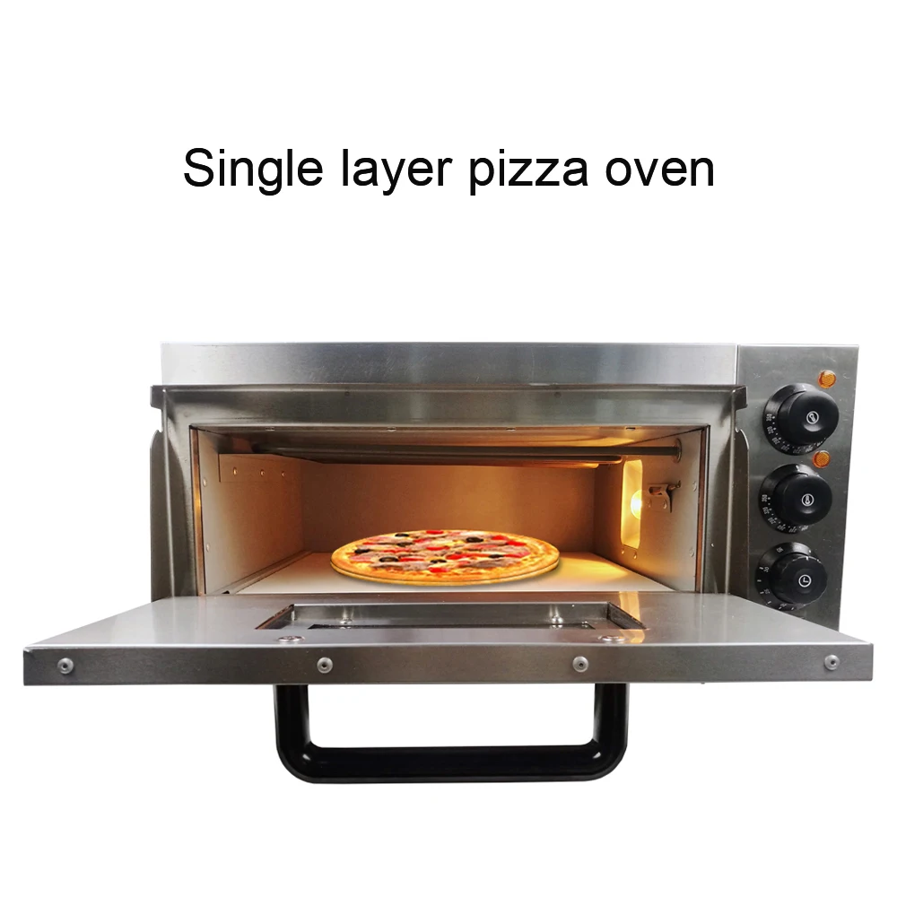 

Multifunction Electric Pizza Oven stainless Steel Pizza Machine Burable Baking Oven with Single Layer For Cakes Chicken Wing