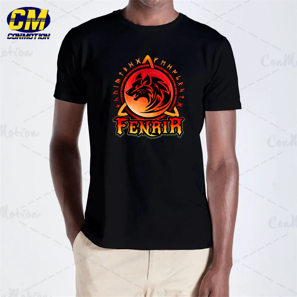 Футболка fenrir red wolf повседневная хлопковая футболка модная уличная Мужская |