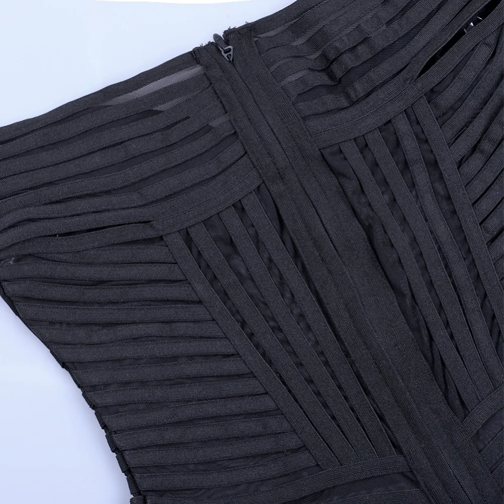 Maketina новое летнее Бандажное платье Vestidos черное Сетчатое Бандажное платье сексуальное Бандажное платье с открытыми плечами женские облегающие вечерние платья