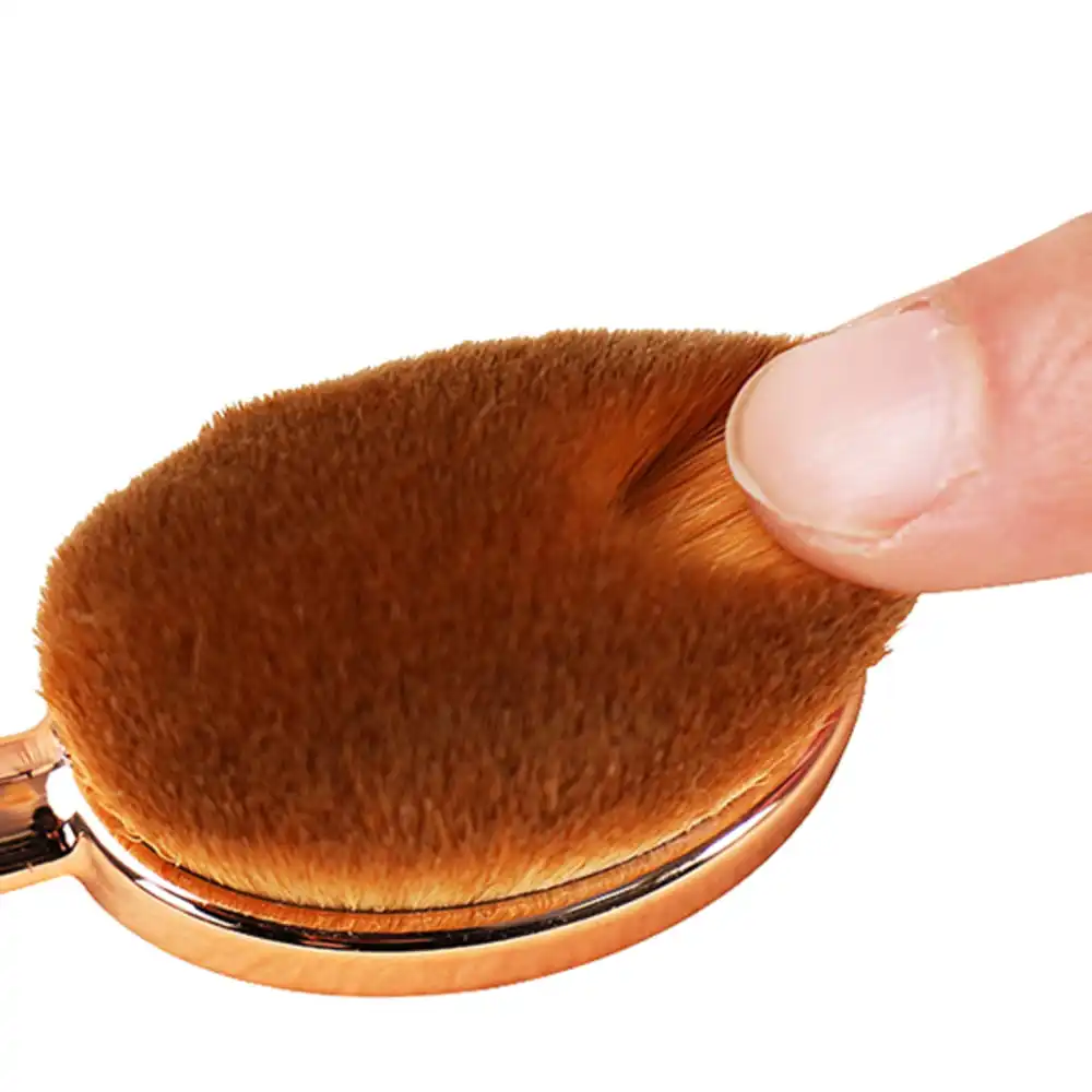 Golden Makeup Foundation Powder Brush Conceler Make up Blush Toothbrush Oval Shape Cosmetic Nylon makeup blending brush set