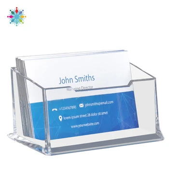 

1Pcs Acrylic Card Stand Box Desk Shelf Business Cards Holder Storage Boxes Transparent ID Cards Organizer Office Card Case TLS