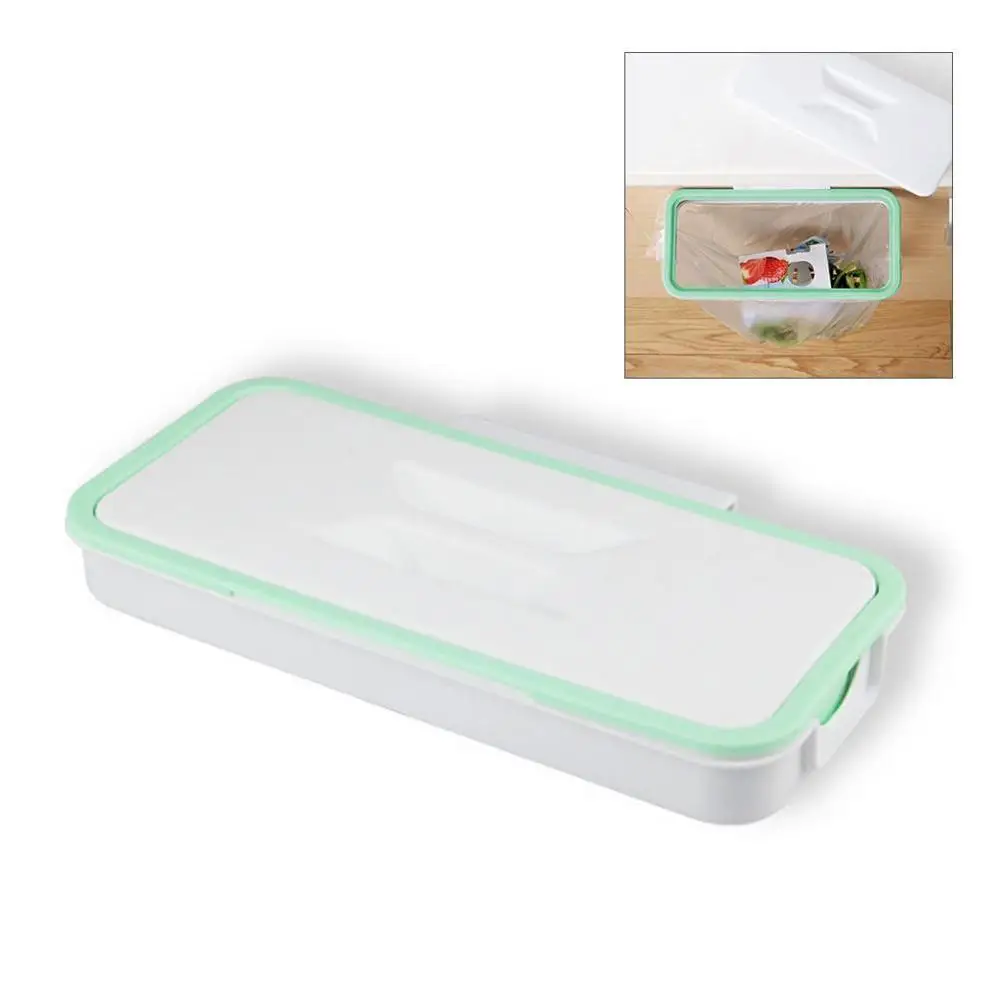 Kitchen Hanging Trash Rack Storage Cupboard Back Door Garbage Bag Holder Kitchen Organizing Hanging Trash Bag Organizing - Цвет: Светло-зеленый