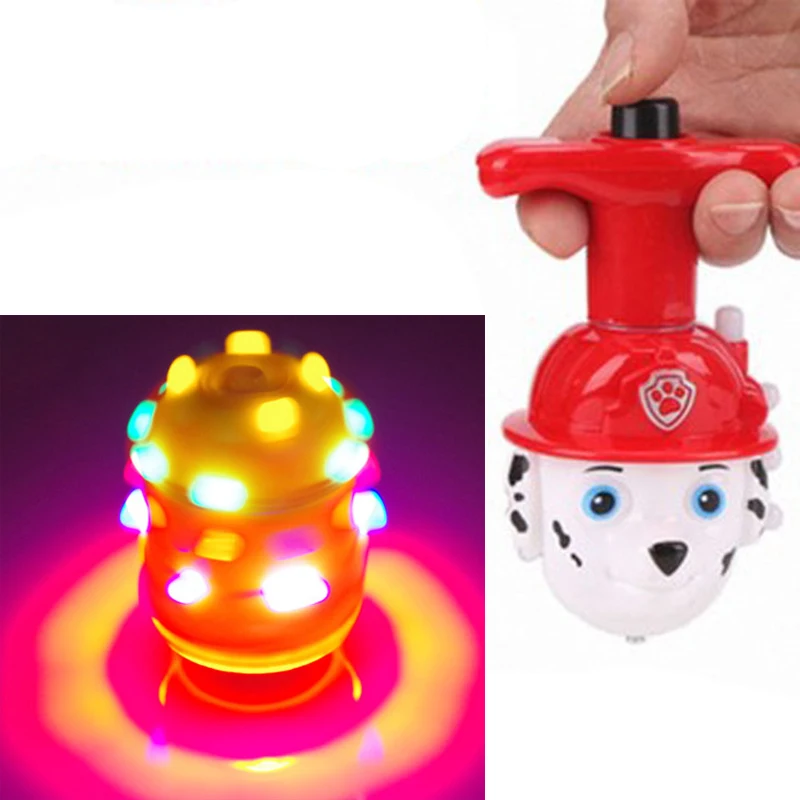 Paw Patrol Гироскоп светодиодный светильник-вспышка музыкальная мультяшная модель игрушка ночной пресс Запуск высокоскоростные вращающиеся игрушки подарок для детей