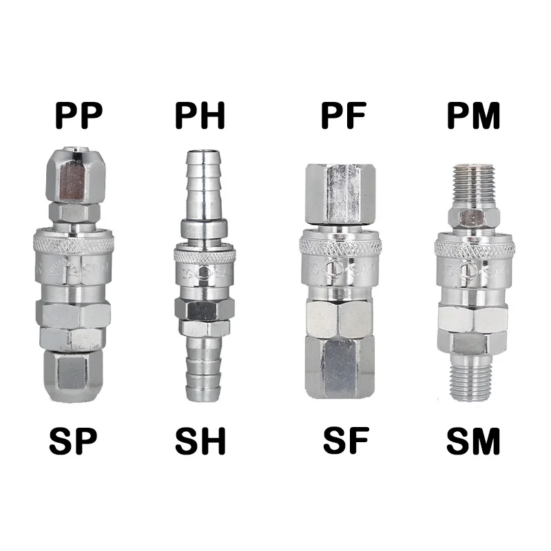 Pneumatic Fitting Connector Pneumatic Fitting C Type Hose Quick Connector High Pressure Coupler Plug Socket PP SP PF SF PH SH PM 10 20 30 40 Air Compressor