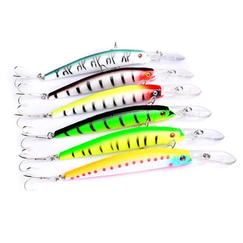 

100pcs Minnow Fishing Lures 14.5CM 14.7G Hooks Fish Minnow Lure Tackle Hard Bait Pesca Wobbler Artificial Swim bait